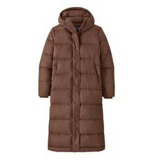 Patagonia Womens Silent Down Long Parka Molasses Brown