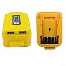 HEBEOT USB-adapter batteriadapter lämplig för Dewalt för DCB203 DCB180 för DCB200 18 V litiumbatteri (A)