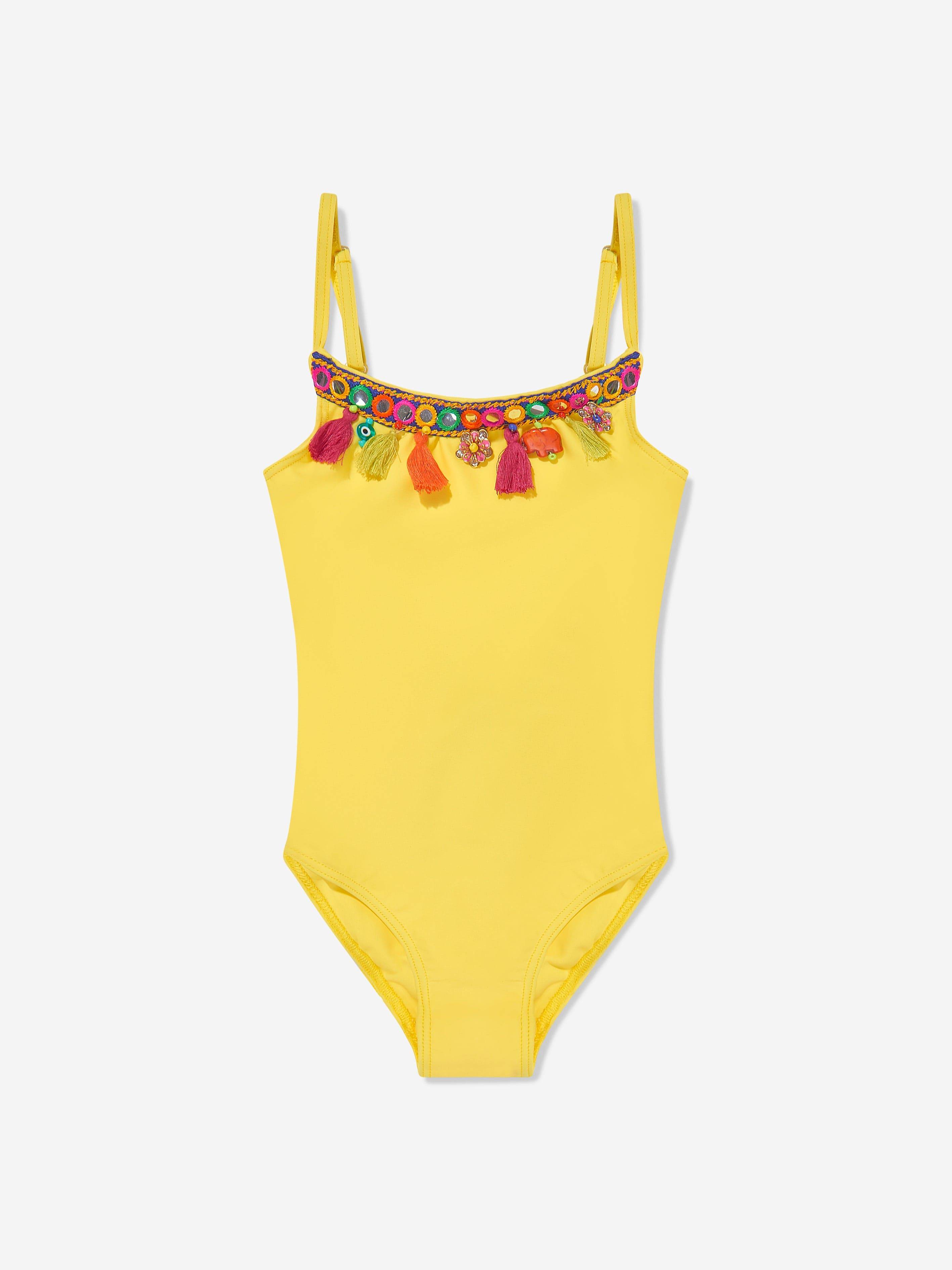 Selini Action Girls Boho Swimsuit in Yellow - Yellow / 6 Yrs (6 Yrs)