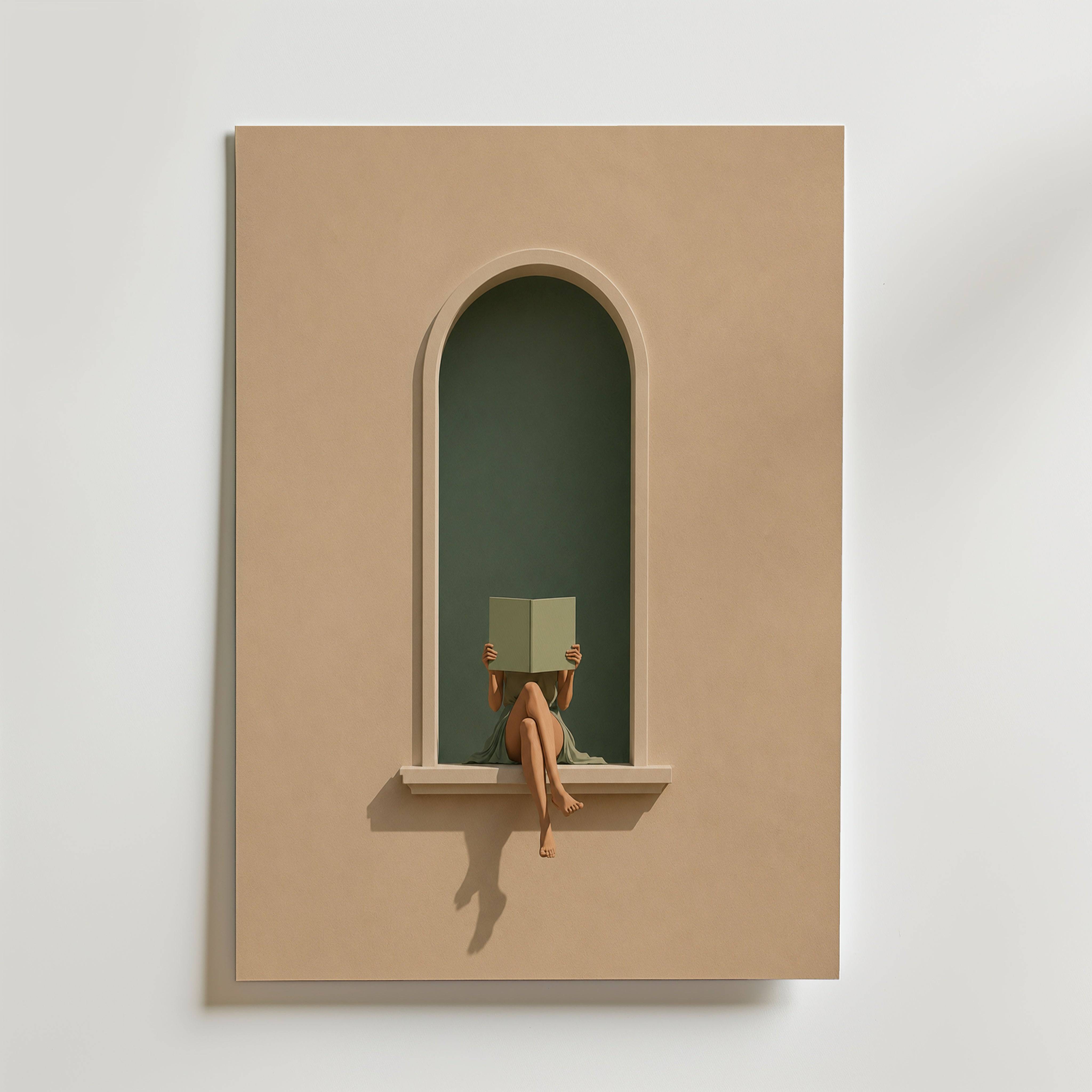 Elegant Book Reader Poster - Fine Art Poster 40x50 cm Utan passepartout