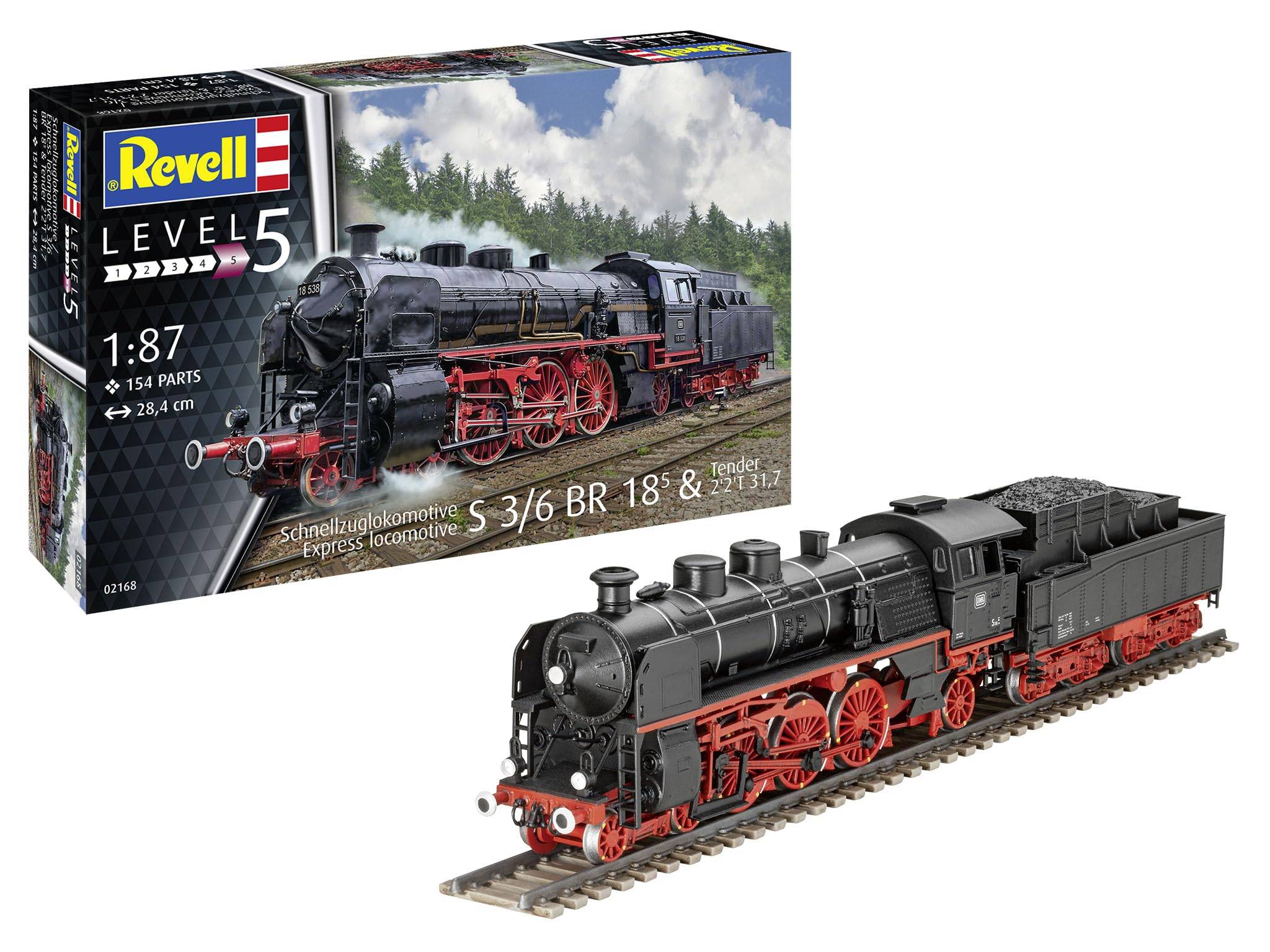 Tysk Revell 1/87 Tysk S3/6R18 Ånglok Plastmodell 02168