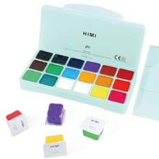 HIMI Gouache Färgkit 18 Färger Icke-Giftiga Färger Gelékopp Design med Palett Bärbar för Professionella Konstnärer Barn, Rikt Pigment, 30 ml/Kopp