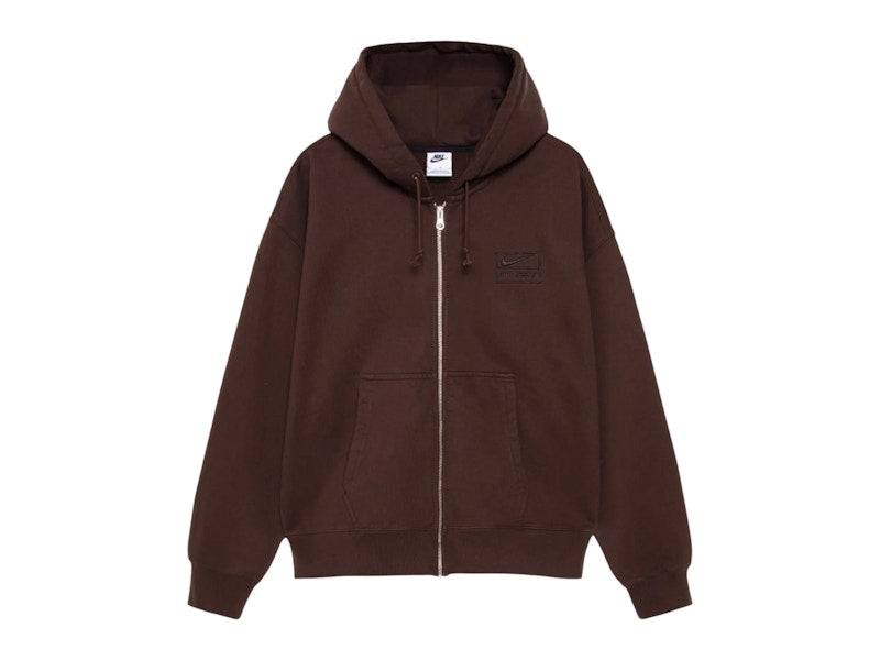 Stussy x Nike Stone Washed Fleece Zip Hoodie (FW25) Dark Cinder - XXL / Standard