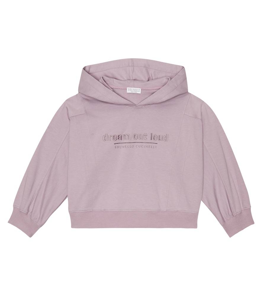 Brunello Cucinelli Kids Embroidered cotton hoodie