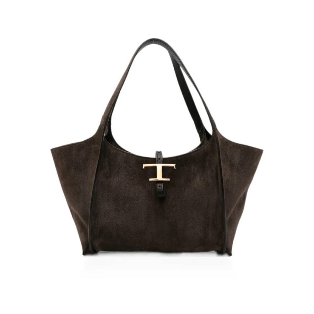 Tod's T Timeless Plaque Tote - Tasker - Dame - Brun - ONE SIZE - Uld