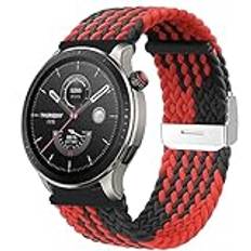 MiRowy 22 mm armband för Amazfit Bip 5/Amazfit Cheetah/Cheetah Pro/Amazfit GTR 4/Amazfit GTR 3/GTR 3 Pro, elastiskt nylonklockband för Amazfit GTR 2 eSIM/GTR 2e/Amazfit GTR 47 mm, svart och röd