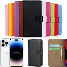 iPhone 14 Pro pung etui pung etui cover kort cerise -
