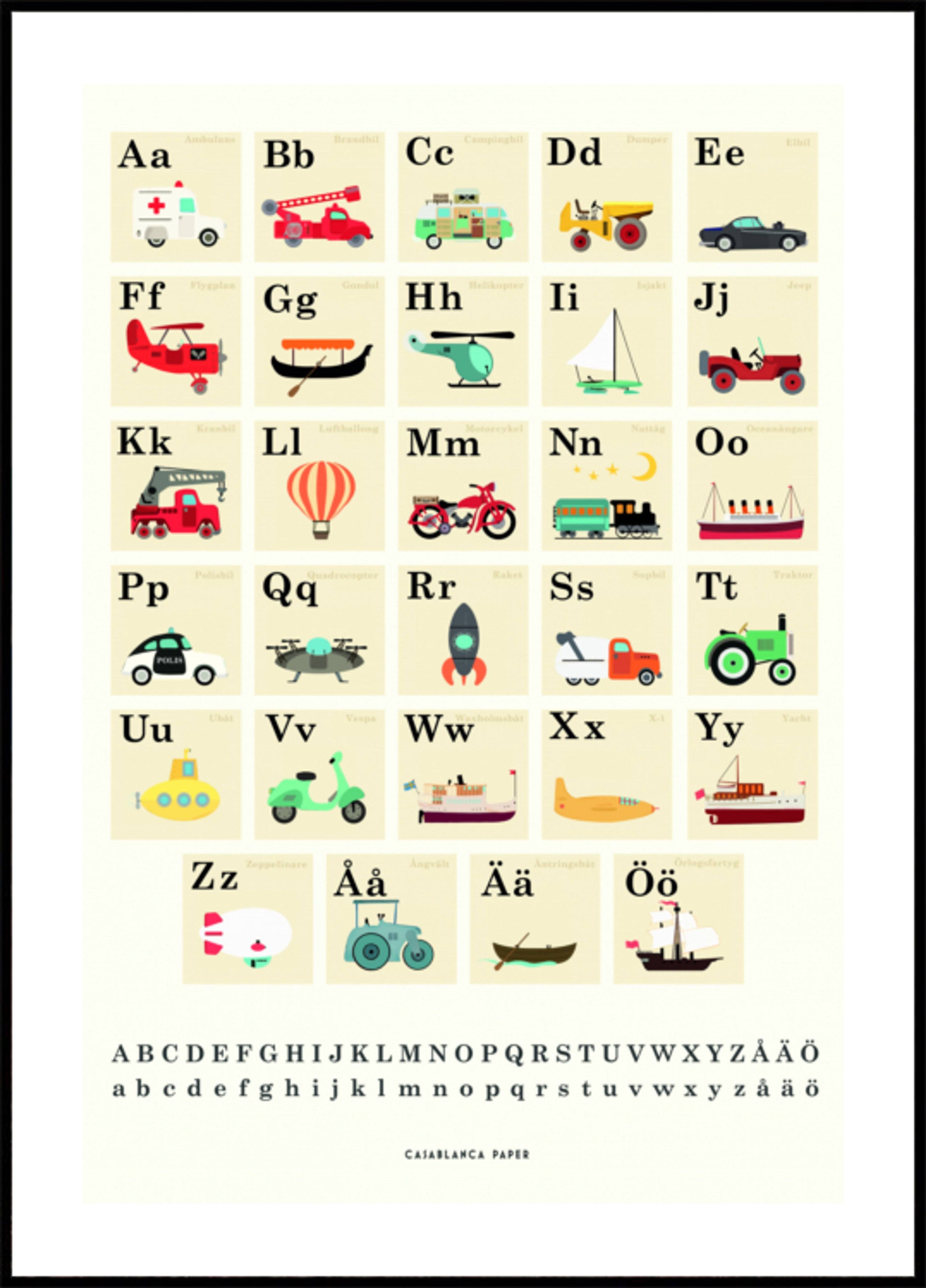 Playful Vehicle Alphabet (30x40) - Plakater > Osorterade verk