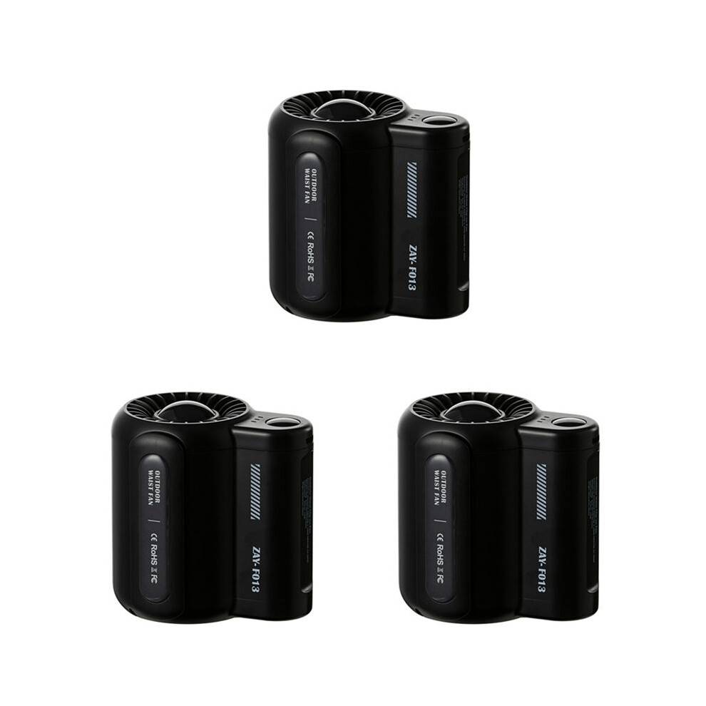 3X USB Portable Personal Hanging Waist Fan 4500MAh Recharge Wearable Electric Fan Outdoor Sports Air Conditioner Fan-B