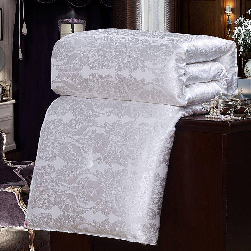 Ny Naturlig/Mulbär Lyxig Silkeslakan Handgjord Tvilling Queen King Full Storlek Filt Täcke Jacquard Sängkläder Med Fyllning rosa