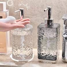 1 st enkel tvålpump för badrum med vattenvågor, påfyllningsbar bärbar pumpflaska, dekorativa badrumsbehållare, lämplig för tvål, schampo, duschgel, ha - Multifärgad (Multi-size)