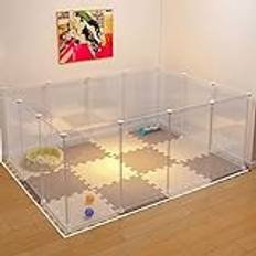 Stor kattlekhage, hundstall, bärbar lekhage, kaninbur inomhus, smådjursbur, kaninbur, transparent klar lekhage, kaninhare inomhus och utomhus