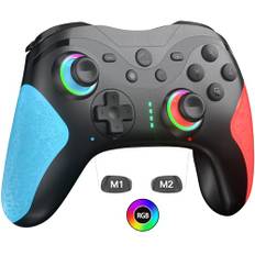 Sefitopher Switch Controller, Wireless Controller für Switch/Lite/OLED 1000mAh RGB Controller Switch für Nintendo mit Programmierbare, Turbo, Vibration, 6-Achse,Aufwachen