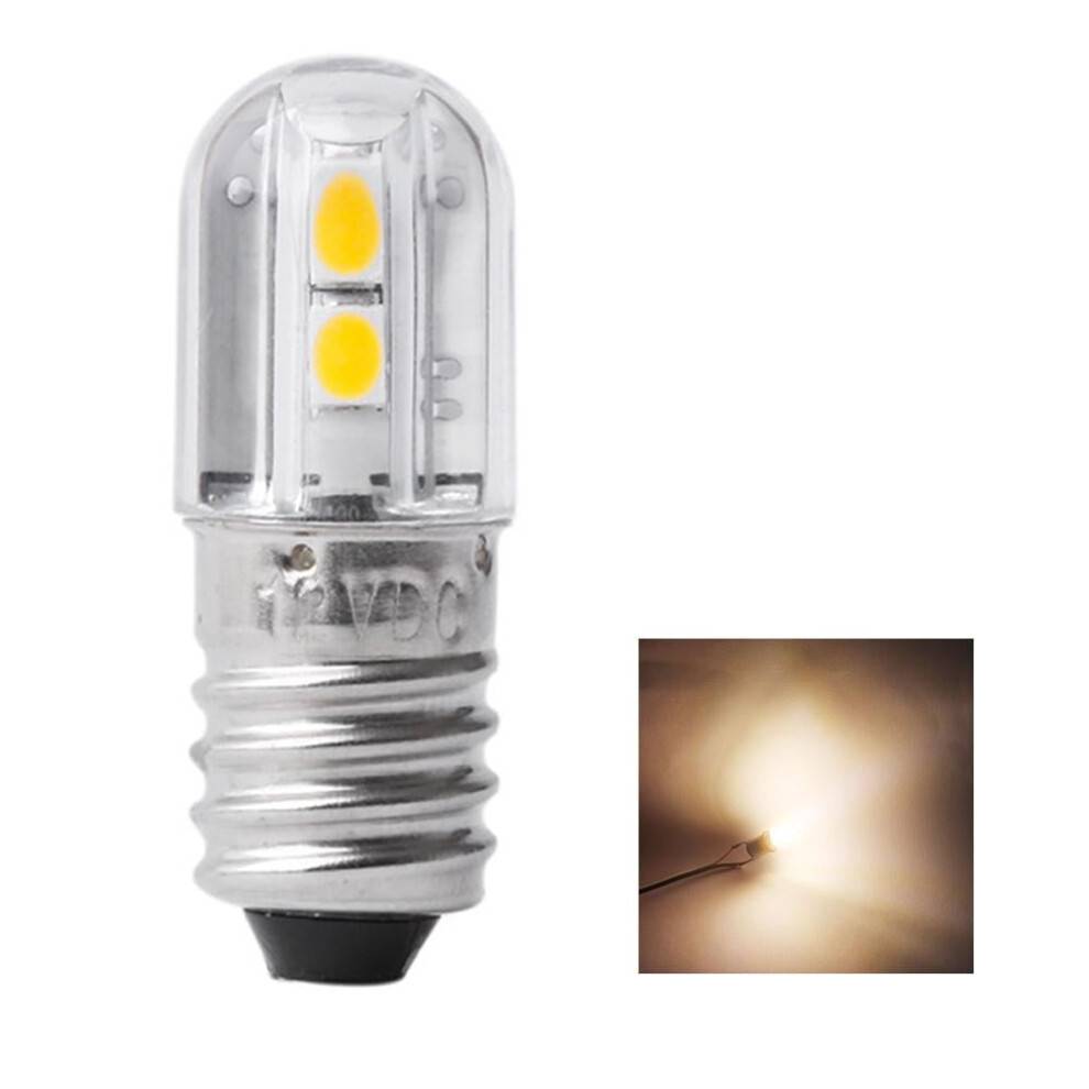 E10 6V12V LED Skruesokkelpære Pære Pære Pære Lampe Lampe Varm Hvid USN S3L6