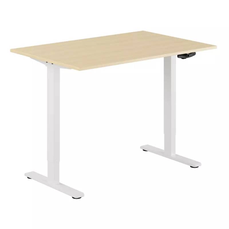 Up & Down Eco skrivbord höj/sänkbart vev - flera storlekar/färgval (160x80 cm, Vit, Björklaminat)
