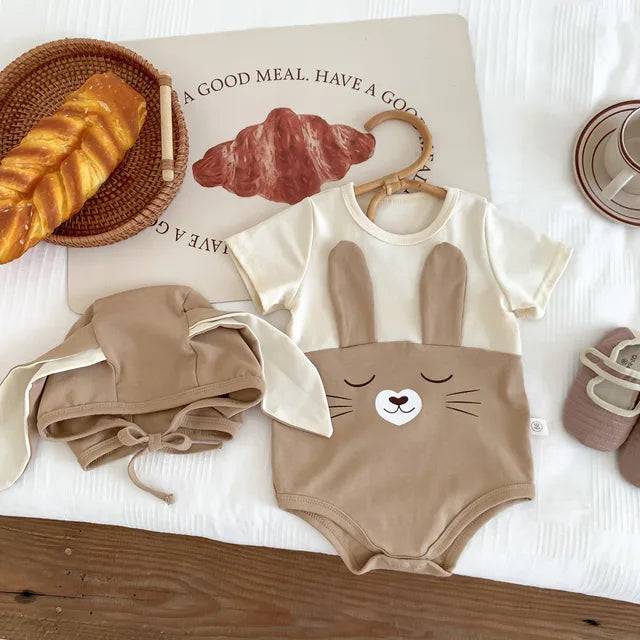 Mini Fashion™ - Bekväm bomull - Babysuit Brun - Korta ärmar / 66 (0-6 månader) | Pedagogiska Träleksaker - Or (size)
