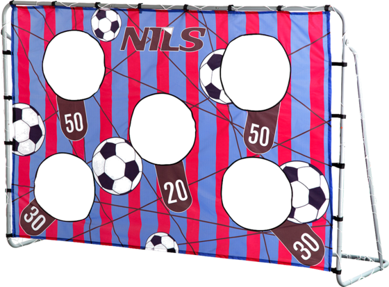 Northix 2-in-1 Soccer Goal With Net Target Panel Spel & trädgårdslek White - One Size