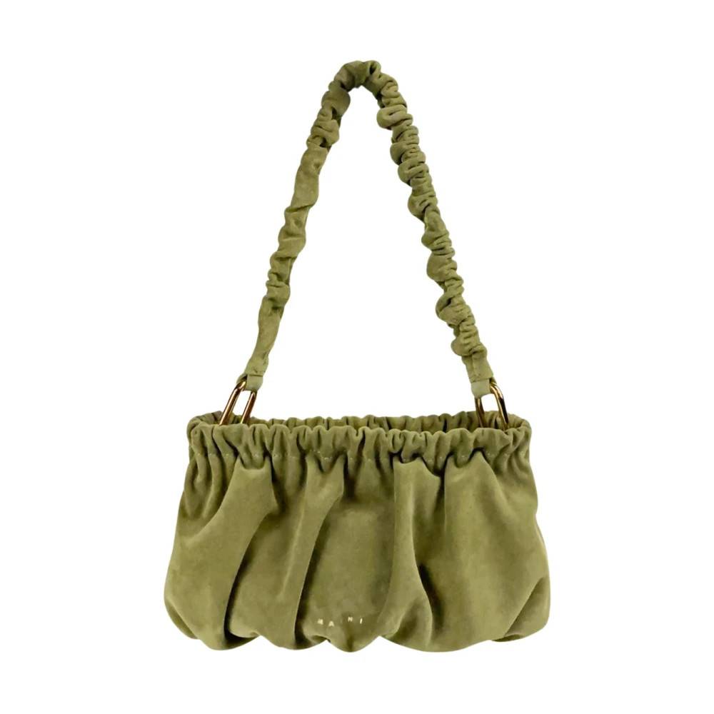 Marni Ruffles Clutch Taske - Tasker - Dame - Grøn - ONE SIZE - Uld
