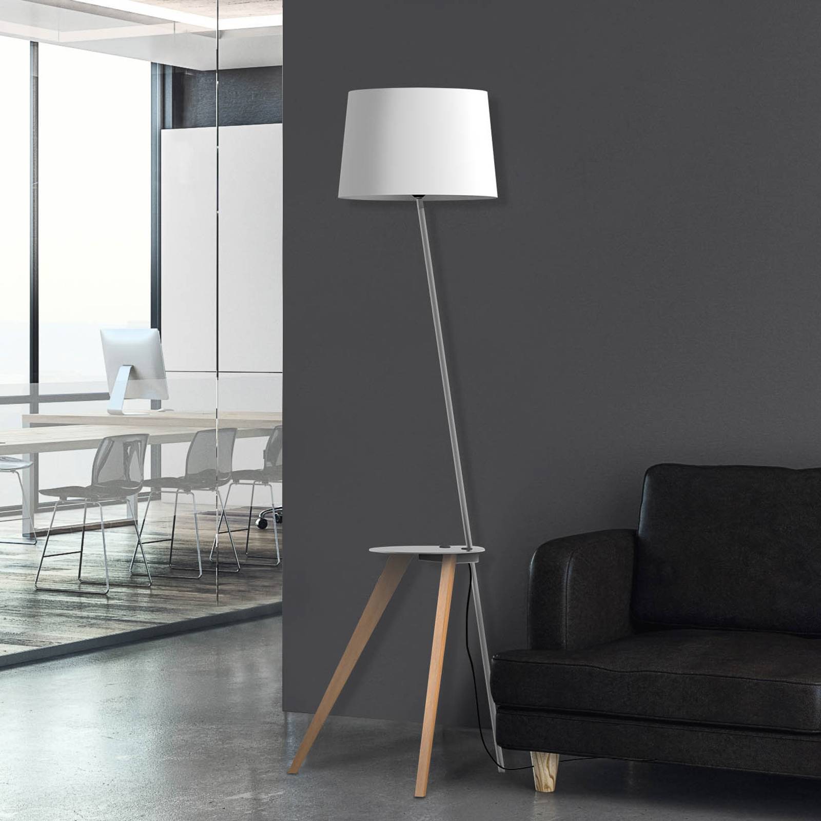 Aluminor Golvlampa Trio, Ljust trä, Vardagsrum / matsal, Trä, Modern, Golvlampa