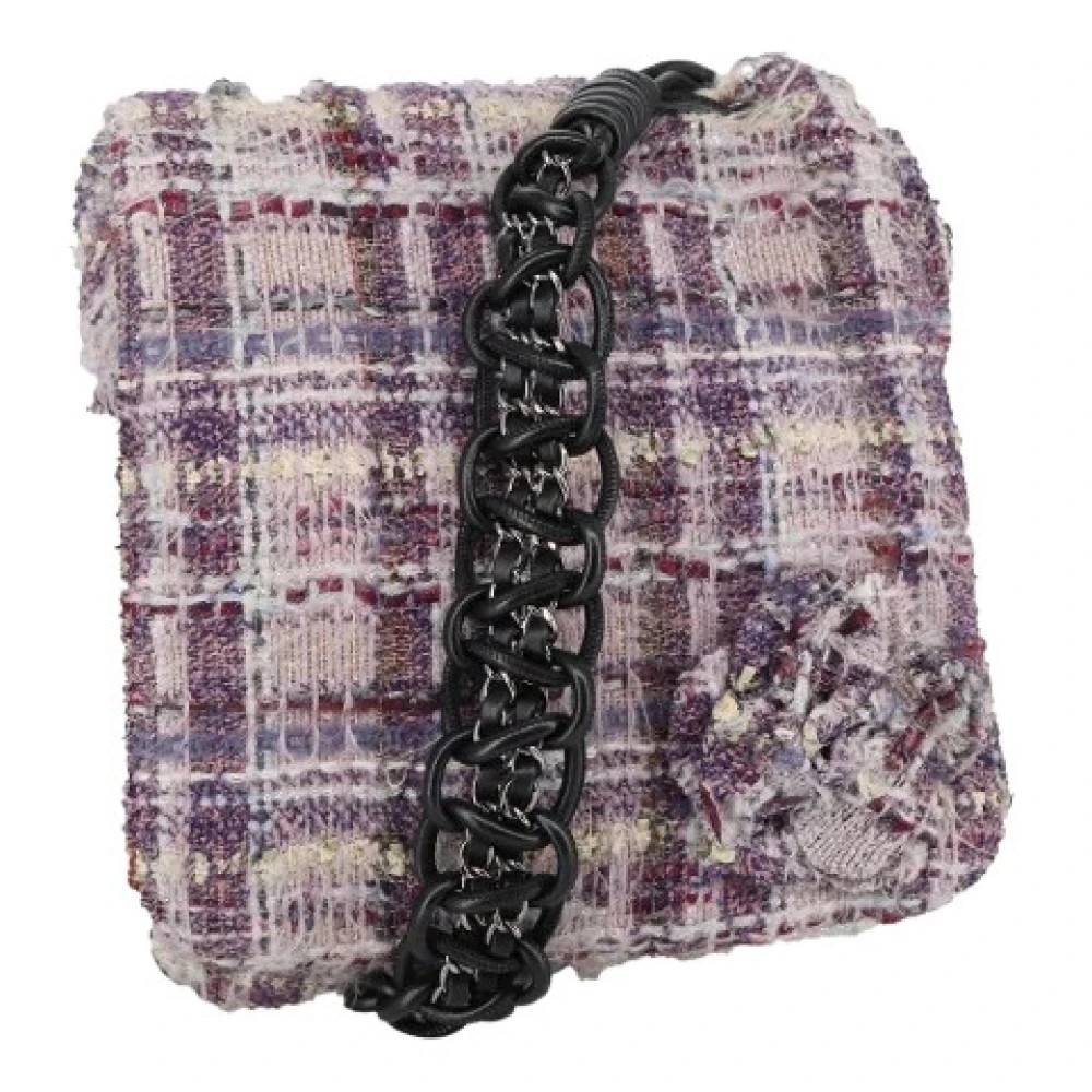 Chanel Vintage Pre-owned Vintage Canvas Skuldertaske - Vintage - Dame - Lilla - ONE SIZE - Uld