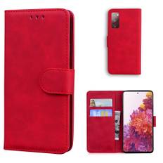 Samsung Galaxy S20 FE / S20 FE 5G - Læder pung / cover - Rød