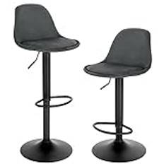 SONGMICS Hocker, Stehhocker Um 360u00b0 Neigbar, Schreibtischstuhl, Hu00f6henverstellbar 58-83 Cm, Grou00dfer Sockel, Anti-Rutsch, Modern, Grau