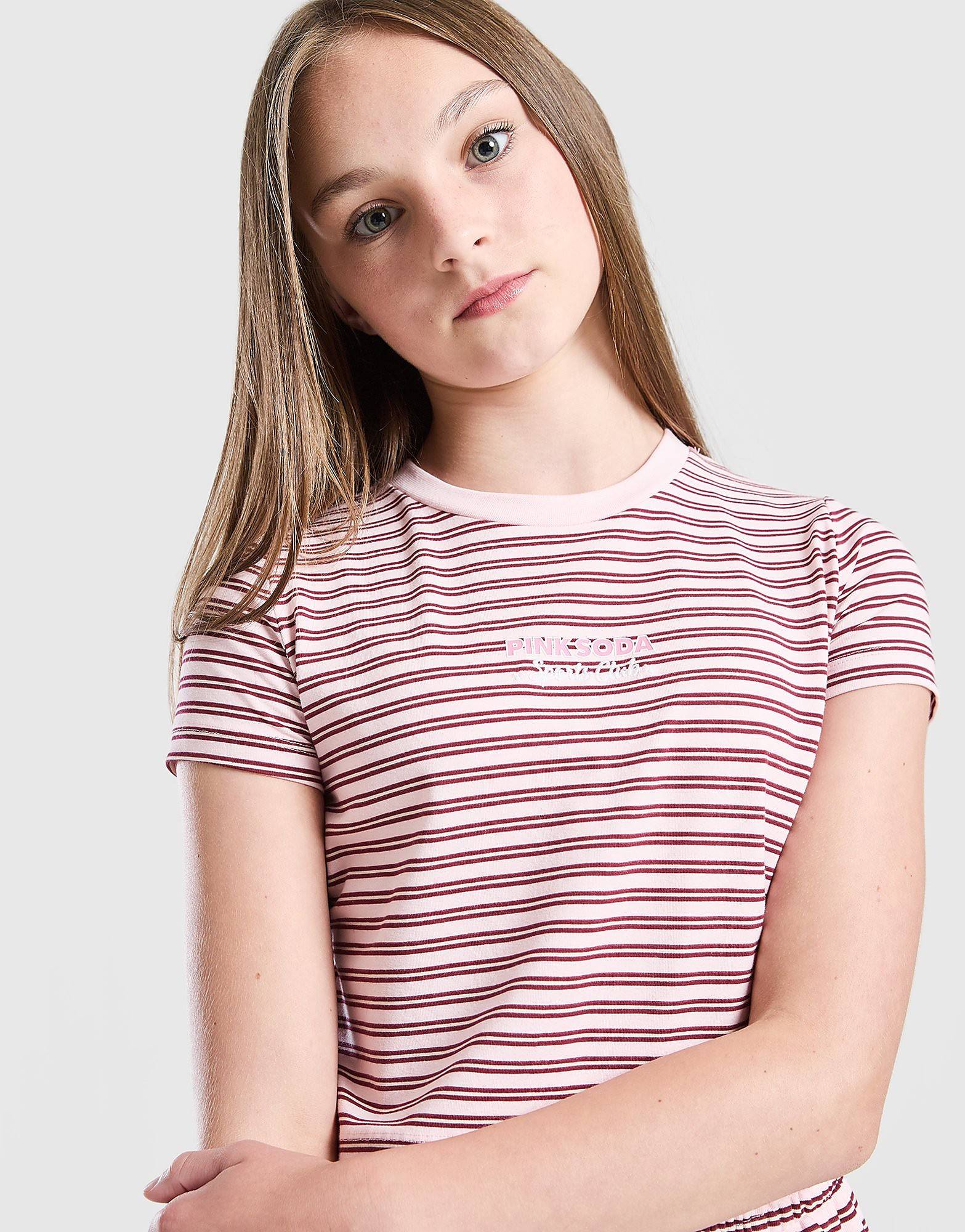 Pink Soda Sport Girls' Stripe Baby T-Shirt Junior, Pink