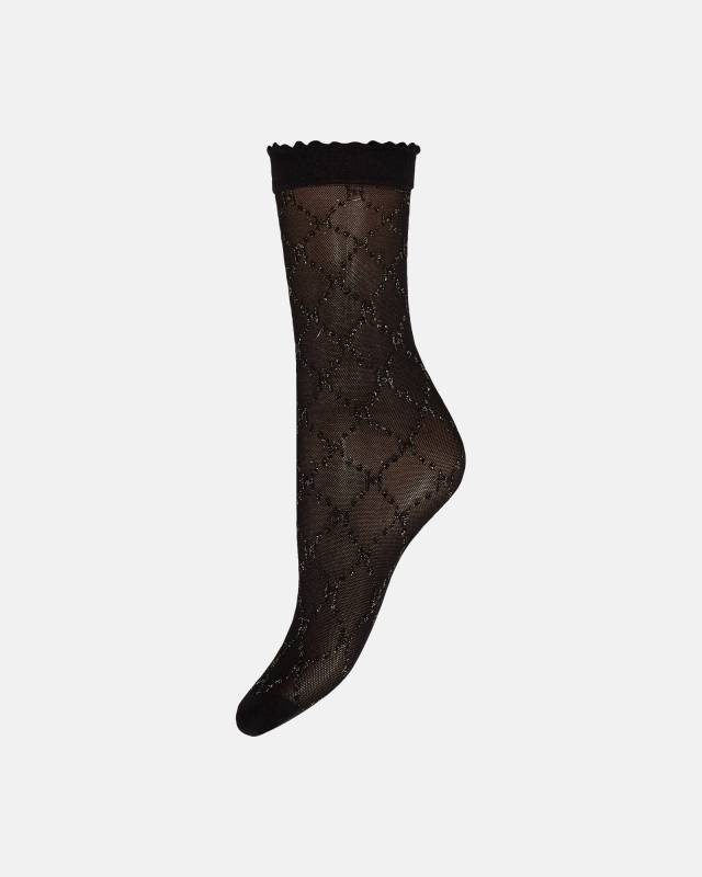 Strømper ´Logo´ | 25 denier | Sort m. guld
