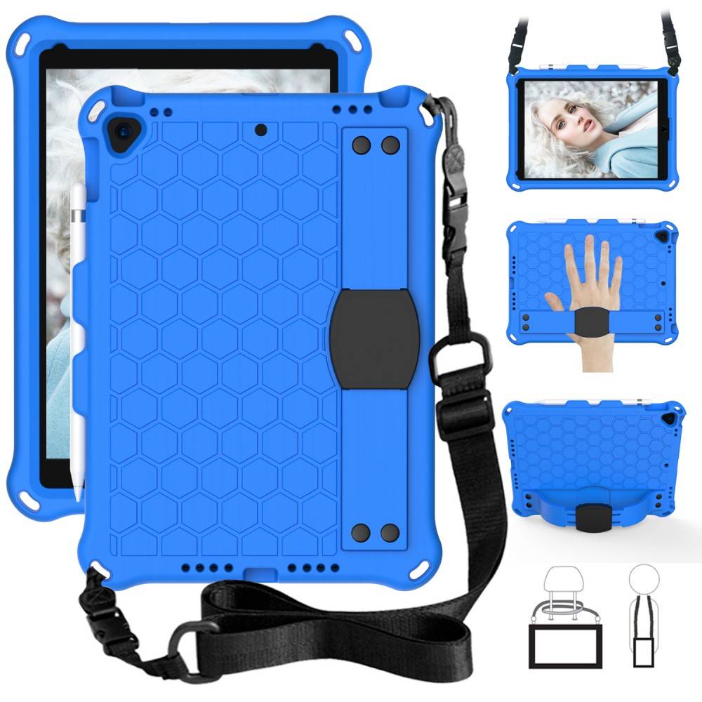 iPad 10,2" 2021/2020/2019, Pro 10,5" 2017, Air 10,5" 2019 Taske med bærerem - Blå
