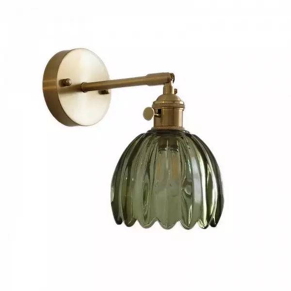 TulipGlow Vandalampa - Retro Glasyktulpanlampa för Vintage Flair - Grön