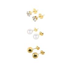 Joy Waterproof 3 earring set. 18K gold plating. Danish Copenhagen