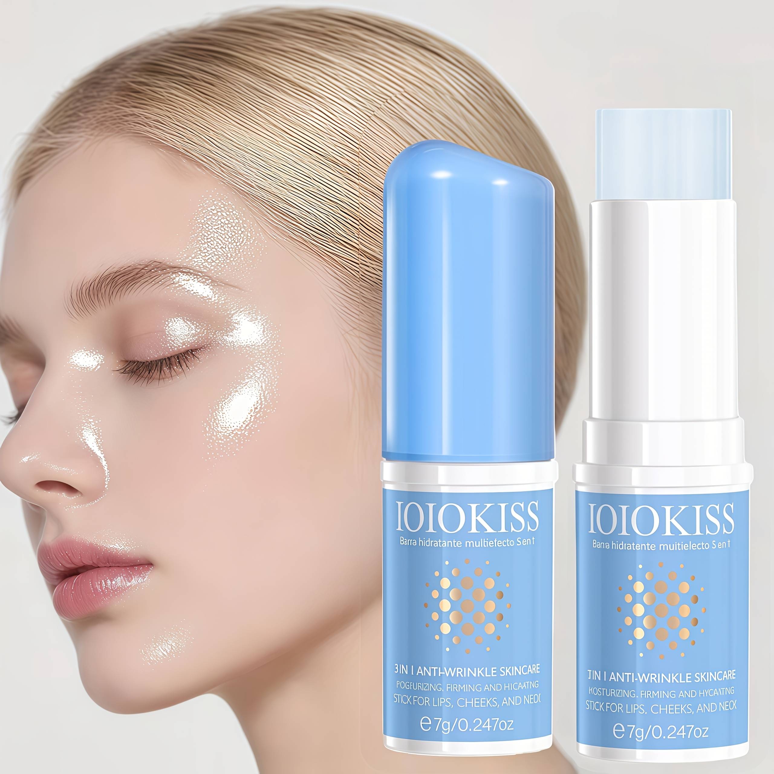TEMU 3-in-1 Korean Moisturizing Cream Stick Suitable For Types | Hydrating Face, Neck & Lip Balm With Firming & Brightening | 48-hour Hydration, Compact Portable Stick For , For &, On-the- Skincare