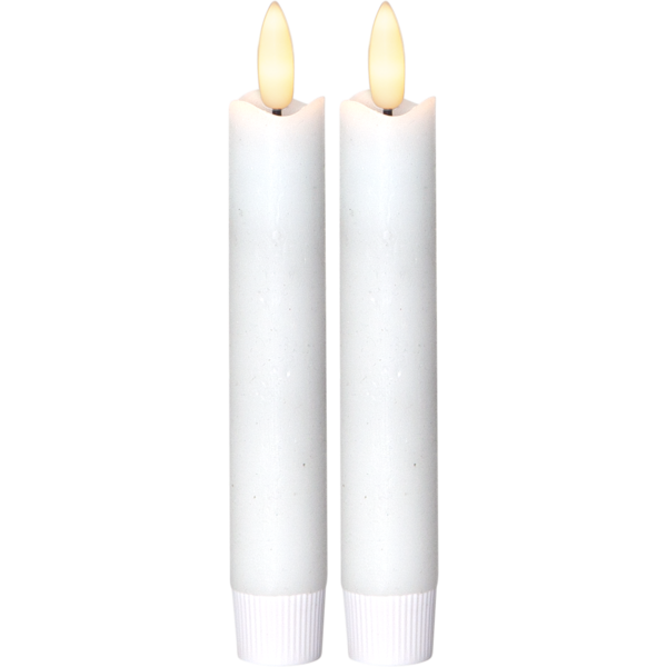 LED Antikljus Star Trading Flamme, vit, 2,1x15cm, timer