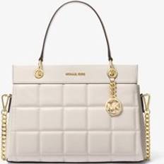 MK Susan Medium Quilted Leather Satchel - Natural - Michael Kors