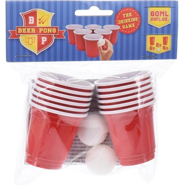 Beer Pong sæt med 12 Kopper & 2 Bolde.