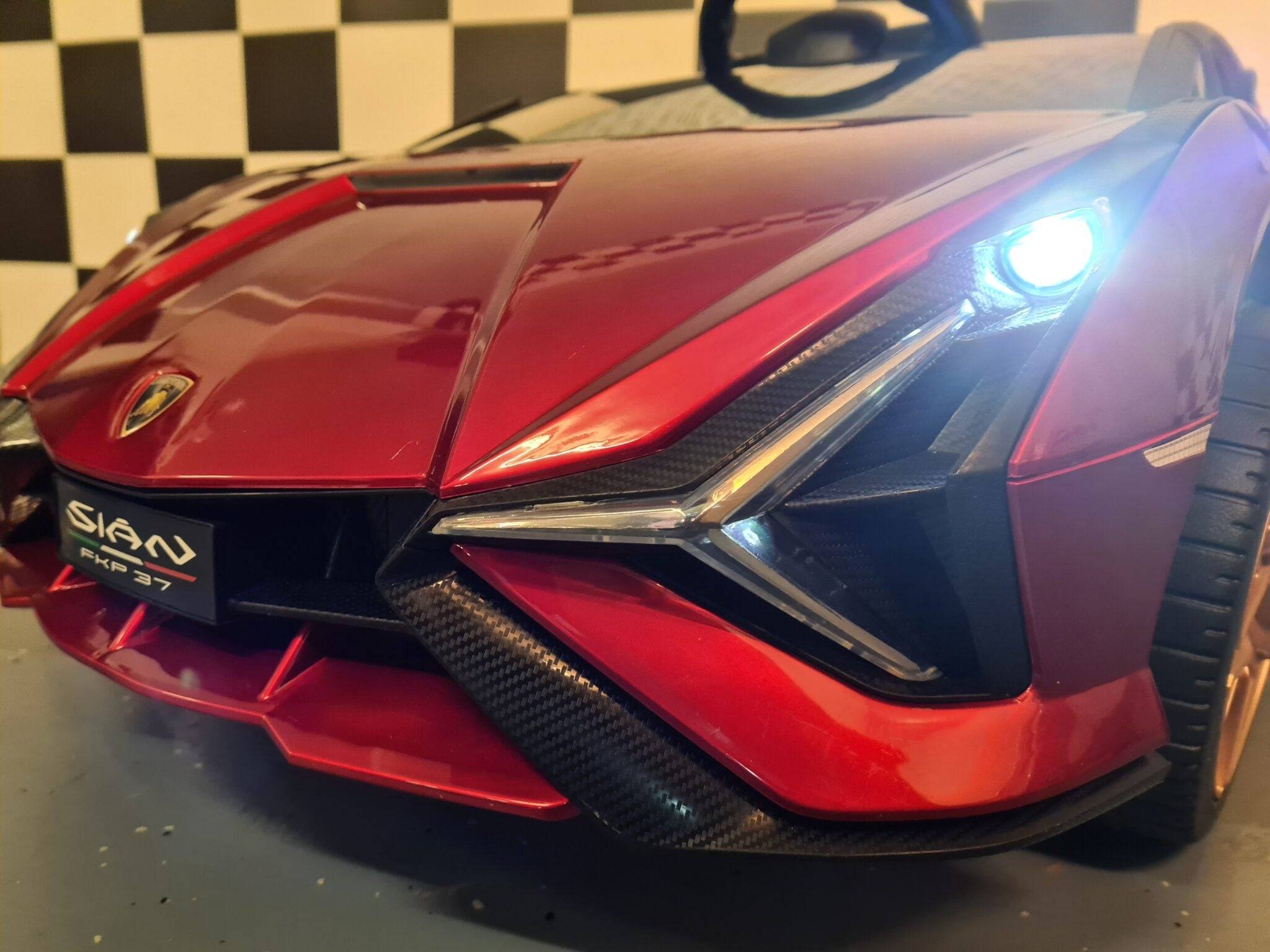 Batteri Børnebil Lamborghini Sian 12 Volt Rød Malet