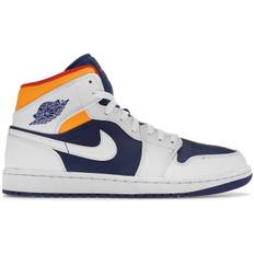 Air Jordan 1 Mid White Laser Orange Deep Royal Blue