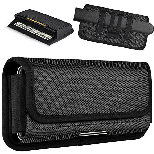 ykooe nylon telefonhölster för iPhone 13 12 11 Pro Max XR XS 8 7 6 Plus bältesklämma fodral för Samsung Galaxy S21 S22 S20 S9 S10 A12 A13 A32 A72 A51 A71A70 Xiaomi Redmi note Moto (XL)