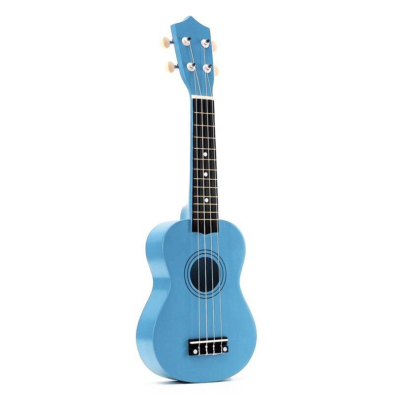 21 tum sopran ukulele gitarr basswood 4 strängar hawaiisk gitarr musikinstrument liten gitarr för barn - Blå