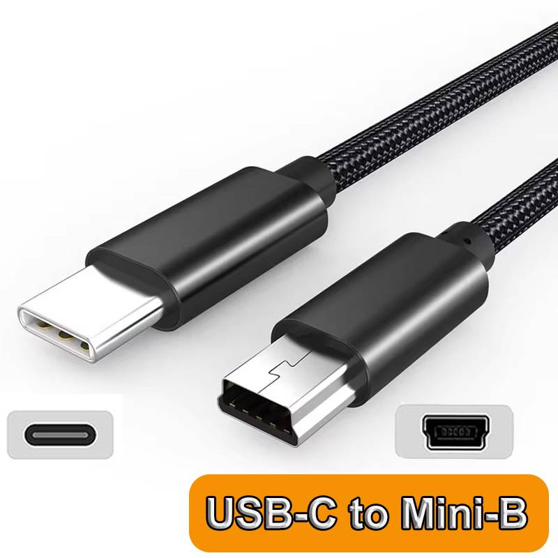 USB Type C to Mini USB Adapter Cable for Camera MP3 MacBook Pro USB-C to Mini-B Charging Power Data Cable Type C to USB Mini-B