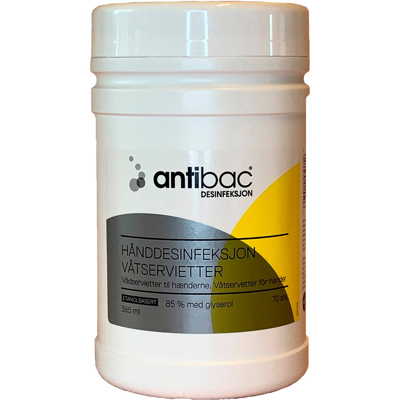 6 x Antibac hånddesinfektion wipes 85% 70stk