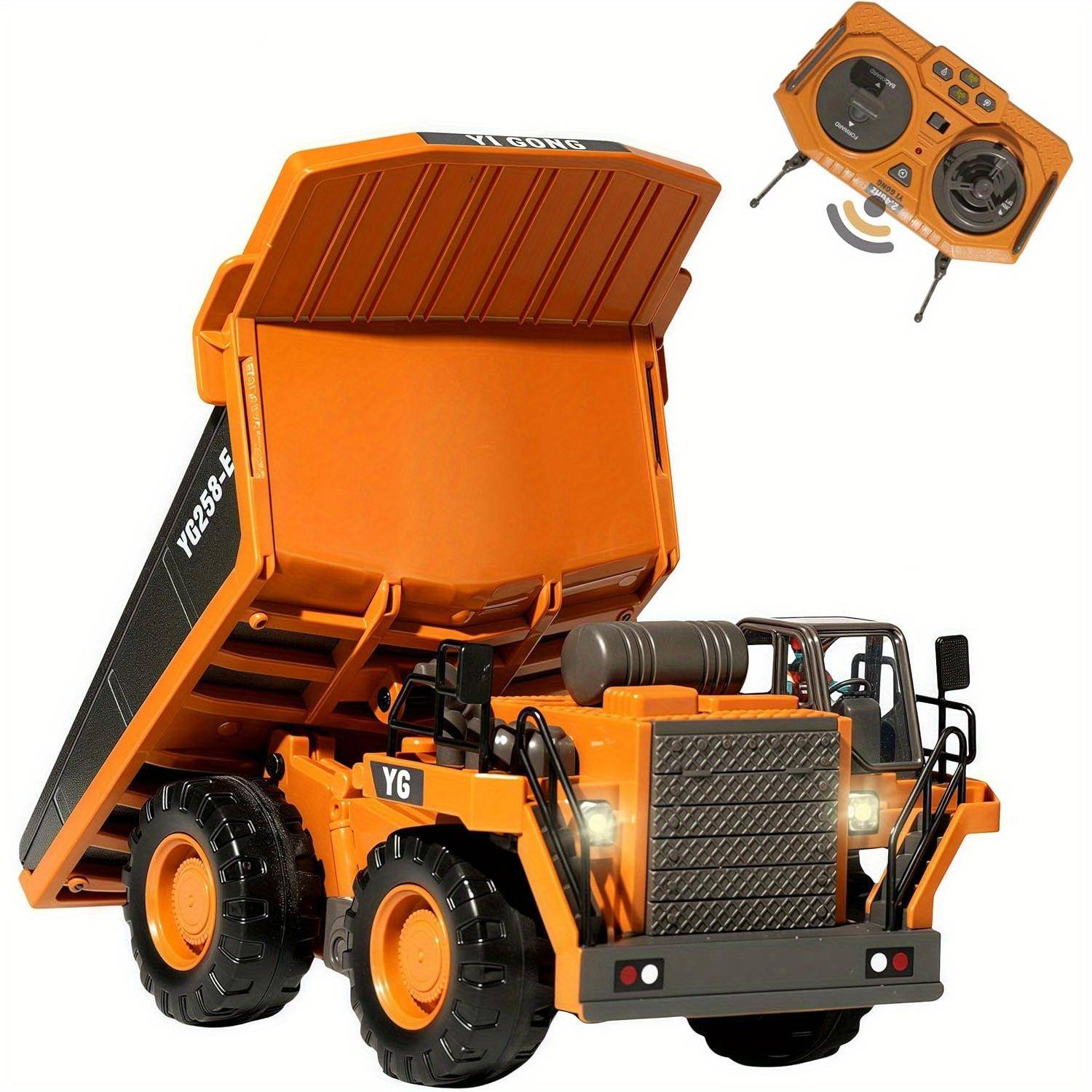 Fyrhjulsdriven Fjärrstyrd Grävmaskin 4x4 Legering Dumper Schaktmaskin Radio Modell RC Bil Byggfordon Leksak Barn Barnpresenter