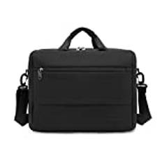 FANDARE Laptophandväska portfölj stötsäker anteckningsbok fodral axel messengerväska passar 15,6 tum bärbar dator män multifunktionell dator crossbody väska för arbete pendlare resor affärer tygväska, Black, Large