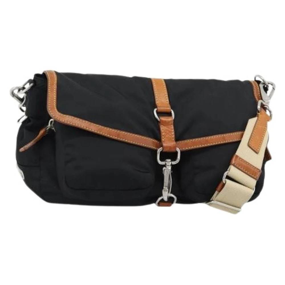 Miu Miu Pre-owned Pre-owned Nylon Skuldertaske - Vintage - Dame - Sort - ONE SIZE - Uld