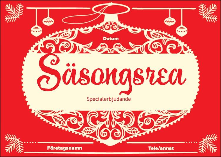 A6-flyers - Röda - Säsongsbetonade Försäljning - Konst & Underhållning