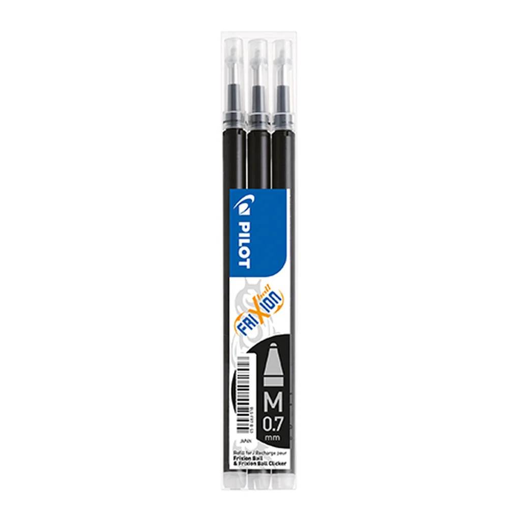 PILOT Refill 3-pack FriXion Raderbart bläck 0,7 svart 356056
