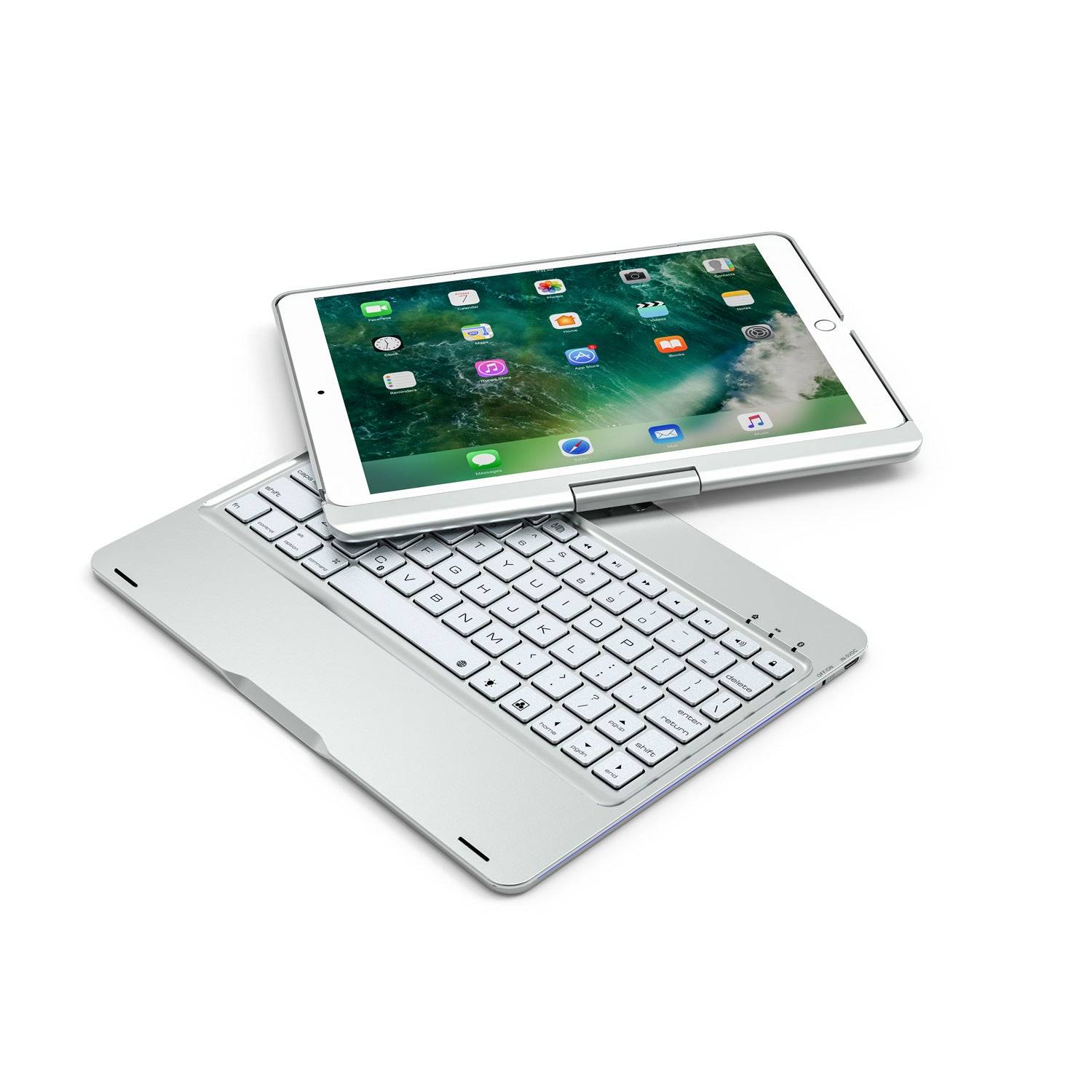 12.9 Inch Wireless Backlit Touch Rotary Bluetooth Keyboard - Silver / Ipadpro10.5inch ipad air3