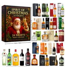 Adventskalender 2025 – 24 Dages Julekalender Luksus Spiritus med Whisky, Rom, Champagne & Tequila, Julegave til Voksne