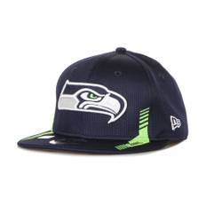 New Era, Accessoarer, unisex, S, Polyester, Seattle Seahawks Platt Skärm Snapback Keps - blue (S)