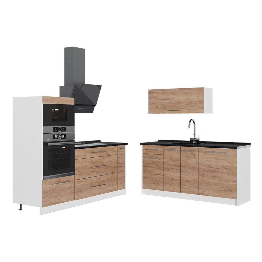 KÖK Fame-Line, Goldkraft ek, 340 cm, AP Antracit - Ekfärgad, Vit